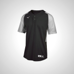 Black/Grey Mizuno Aerolite 2-Button Baseball Jersey for Men | 92701-YUKO