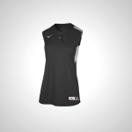 Mizuno Aerolite 2-Button Sleeveless Softball Jersey for Women - Black/Grey
