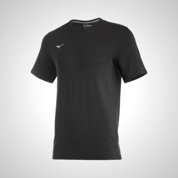 Black Mizuno Comp Diamond Short Sleeve Crew T-Shirt for Men | 79623-CDWS