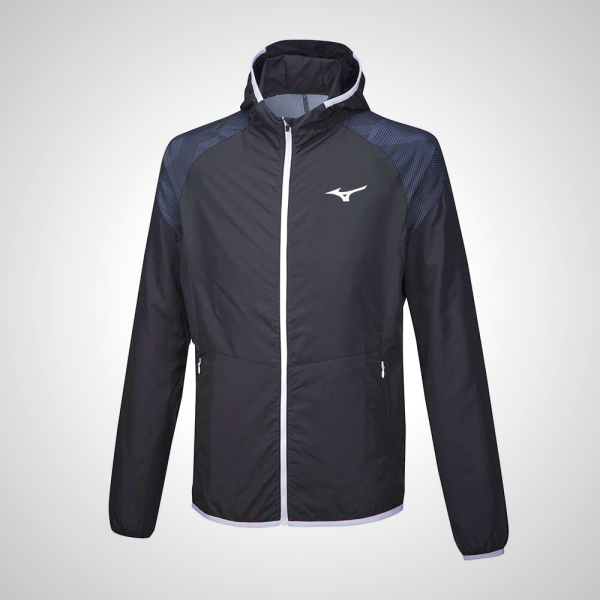 Black Mizuno Printed Hoody Men's Jacket | 93817-LJYS