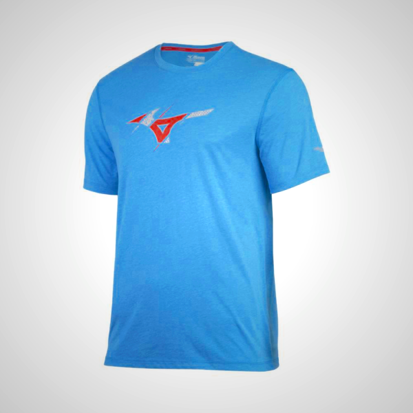 Blue Mizuno Inspire Graphic Men's T-Shirt | 58169-QVZB