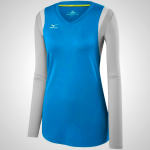 Blue/Silver Mizuno Balboa 5.0 Long Sleeve Volleyball Jersey for Women | 12498-WLNP