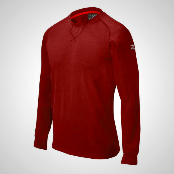 Burgundy Mizuno Comp Long Sleeve Training Shirt for Men | 41370-YRDA