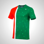 Green Mizuno Printable Short Sleeve Running Men's T-Shirt | 43519-OKNY