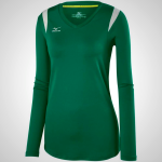 Mizuno Balboa 5.0 Long Sleeve Volleyball Jersey - Green/Silver | 70435-ABFU