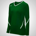 Mizuno Women's Green/White Techno Generation Long Sleeve Volleyball Jersey 82549-KFRM