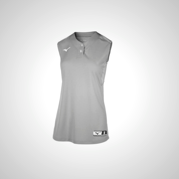 Grey Mizuno Aerolite 2-Button Sleeveless Softball Jersey for Women | 82934-JDFC