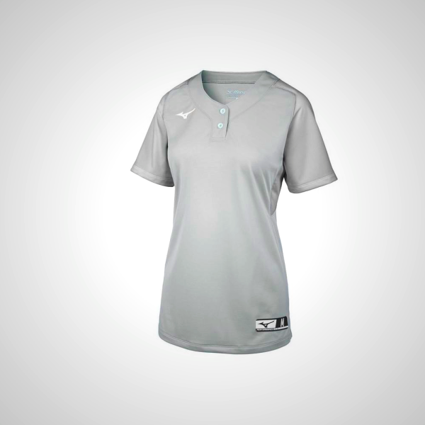 Grey Mizuno Aerolite 2-Button Softball Women's Jersey | 34518-MBQG