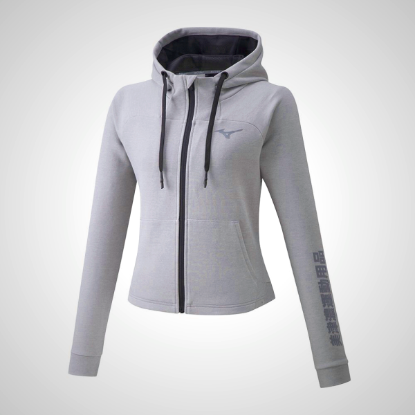 Grey Mizuno Zip Women's Hoodie 98416-XPTB