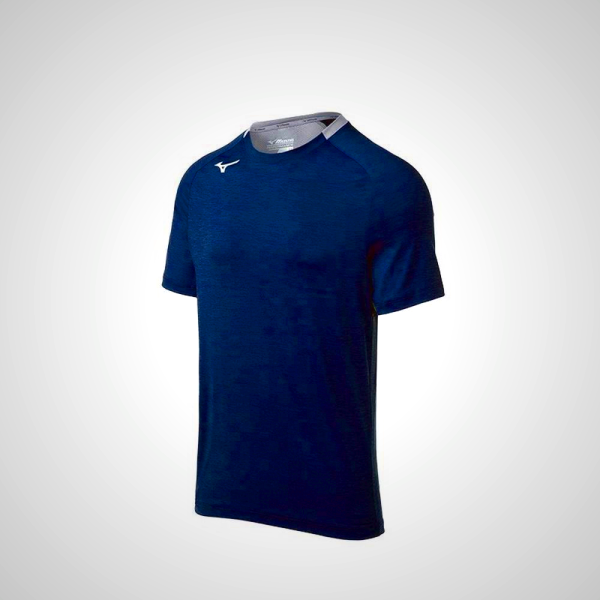 Navy Mizuno Alpha Short Sleeve Men's T-Shirt | 53089-SZIJ