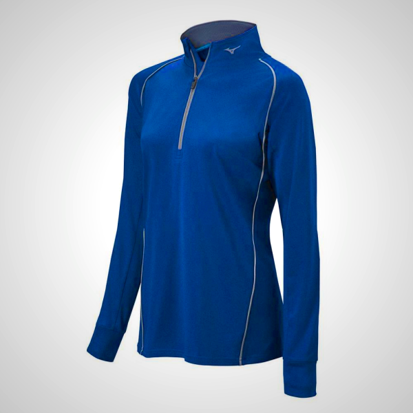 Navy Mizuno Comp 1/2 Zip Long Sleeve Women's Pullover | 98074-ZABR