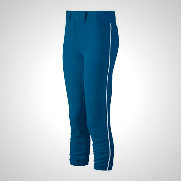 Mizuno Women's Navy/White Belted Piped Softball Pants 37148-QKYO