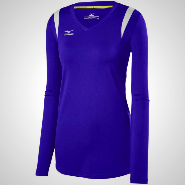 Purple/Silver Mizuno Balboa 5.0 Long Sleeve Volleyball Jersey for Women | 36452-XFTS