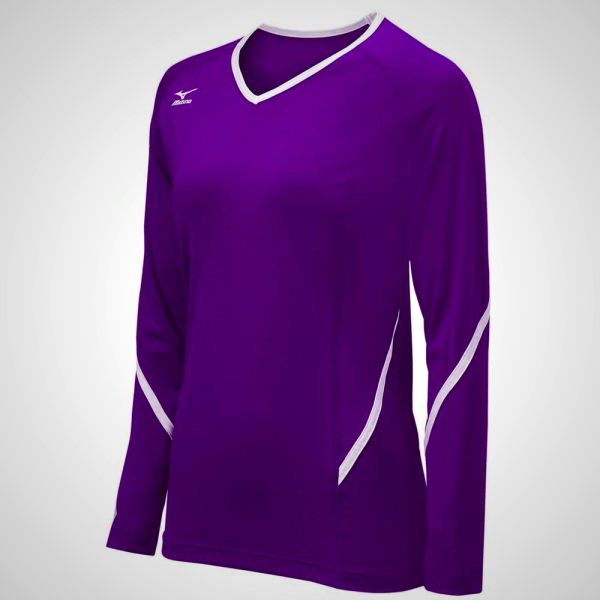 Purple/White Mizuno Techno Generation Long Sleeve Volleyball Jersey for Women | 35926-LXAP