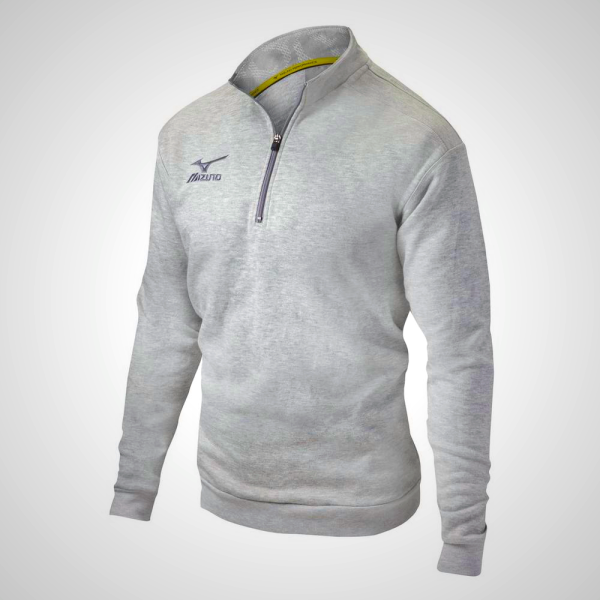 Mizuno Men's Red Grey 1/2 Zip Fleece Pullover | 87104-XLPR