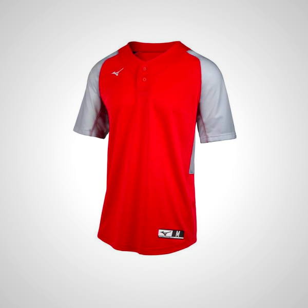 Mizuno Aerolite 2-Button Baseball Jersey - Red/Grey | 53189-TAOQ