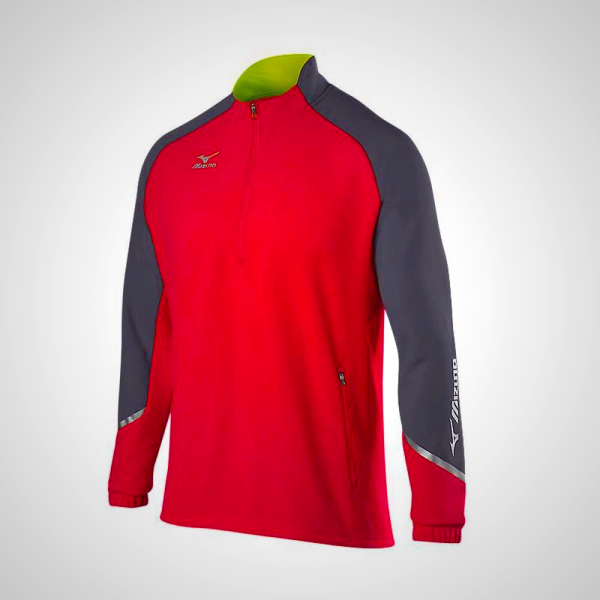 Red/Grey Mizuno Elite 1/2 Zip Men's Pullover | 96471-KHAY