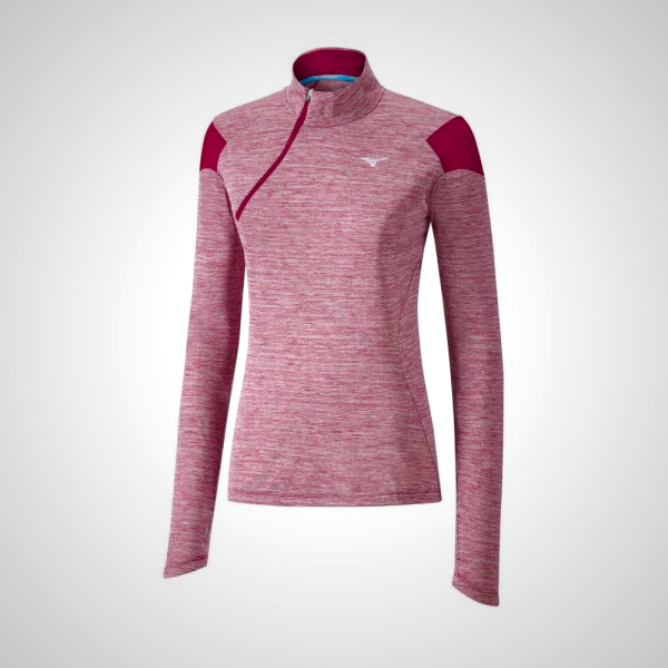 Red Mizuno ALPHA HALF ZIP Running Women's Tops | 71289-PLCS