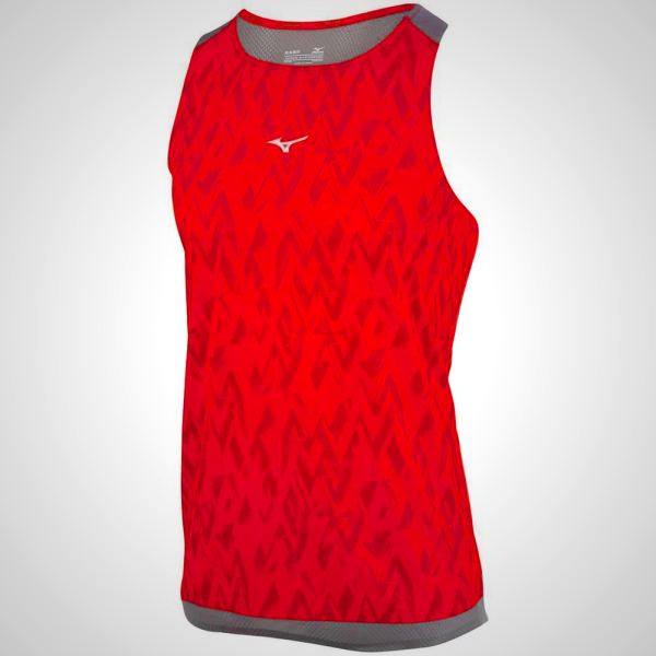 Red Mizuno Elite Aero Running Tank Top for Men | 69542-JCQS