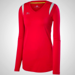 Mizuno Balboa 5.0 Long Sleeve Volleyball Jersey for Women - Red/Silver/Grey | 79503-ZIQT