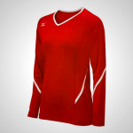 Red/White Mizuno Techno Generation Long Sleeve Volleyball Jersey for Women | 95624-CPLU