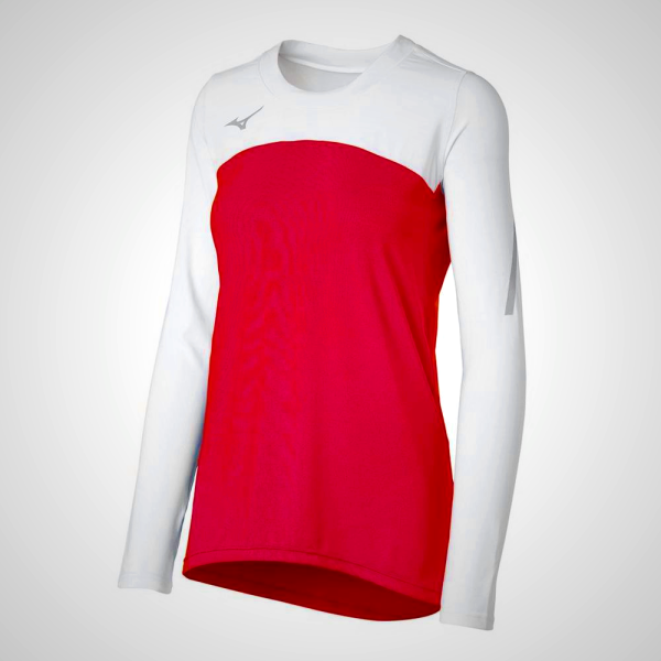 Red/White Mizuno Techno VII Long Sleeve Women's Volleyball Jersey | 85269-OBJZ