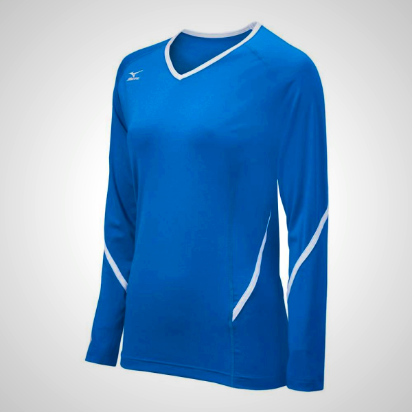 Royal/White Mizuno Techno Generation Long Sleeve Volleyball Jersey for Women | 63180-NDKR