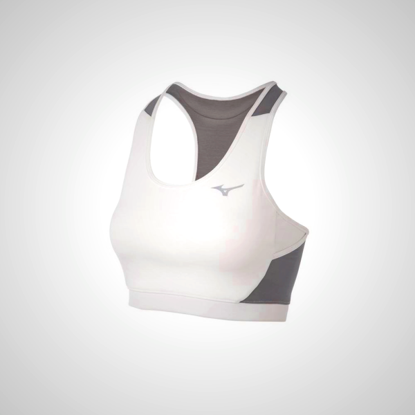 Mizuno Alpha Mesh Back Women's Running Bra | White/Grey 43816-NURY