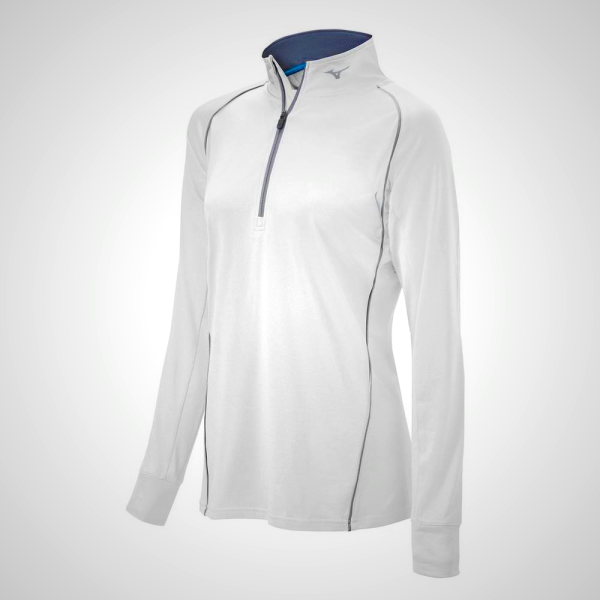 White Mizuno Comp 1/2 Zip Long Sleeve Women's Pullover | 65397-NQUT
