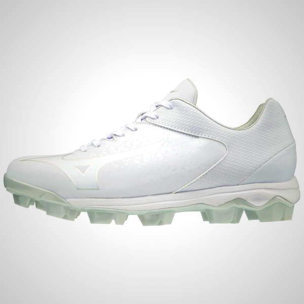 White Mizuno Finch Select Nine Molded Women's Softball Cleats 06238-XSPU