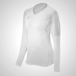White Mizuno Techno VI Long Sleeve Volleyball Jersey for Women | 17954-ZYRW