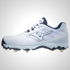 Mizuno 9-Spike Advanced Sweep 4 Low Metal Softball Cleats White/Navy | 72309-NEBV