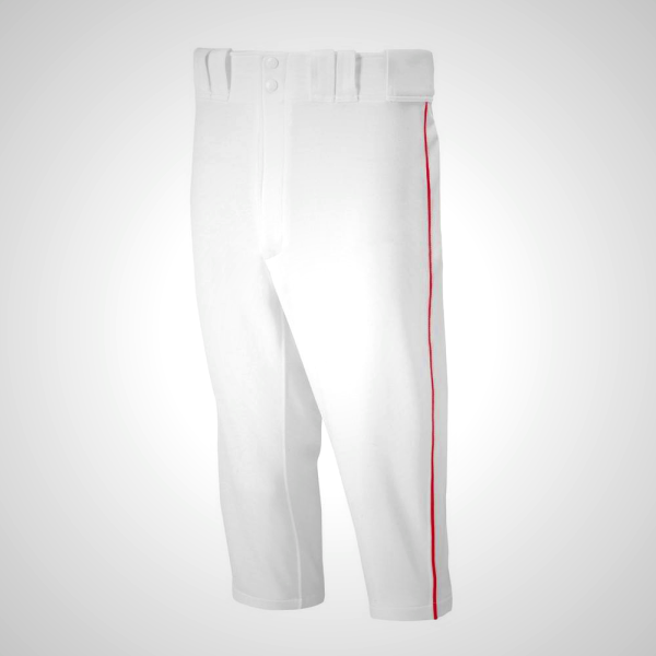 White/Red Mizuno Premier Short Piped Baseball Pants for Men | 05728-DYMJ
