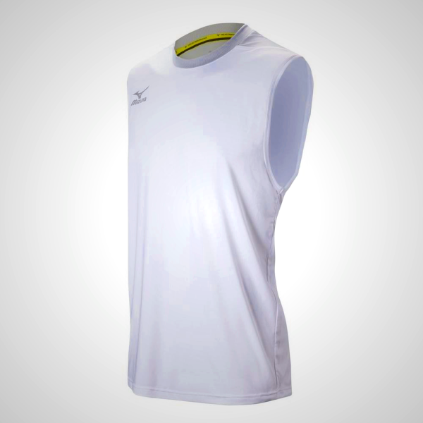 White/Silver Mizuno Cutoff Men's Jersey 96352-XQFP