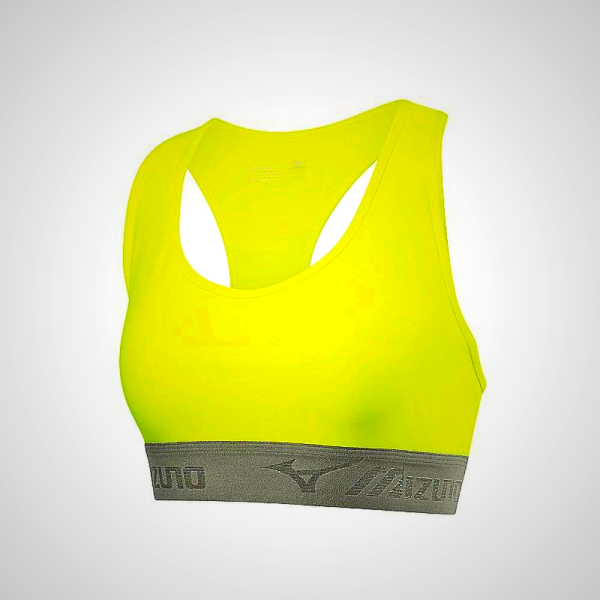 Mizuno Alpha Women's Running Bra in Yellow/Black | 73168-QCHW