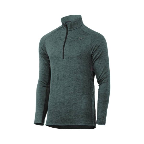 Green Mizuno Alpha Half Zip Men's Pullover | 93456-QPDJ