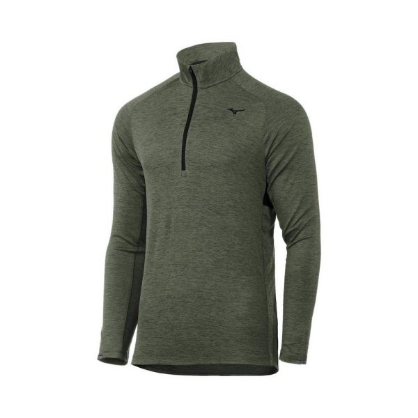 Green Mizuno Alpha Half Zip Men's Pullover | 97256-WUHB