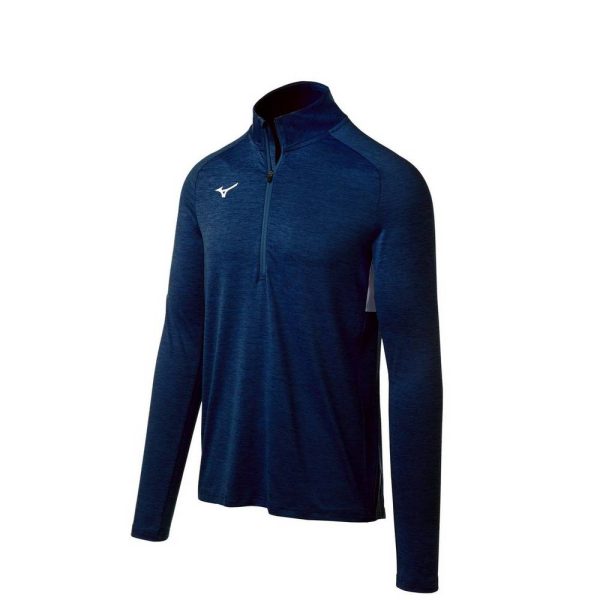 Navy Mizuno Alpha 1/2 Zip Men's Pullover | 91804-QSNC