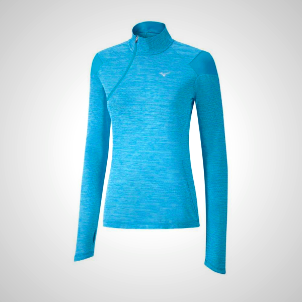 Azure Mizuno ALPHA HALF ZIP Running Women's Tops | 54169-SWIC