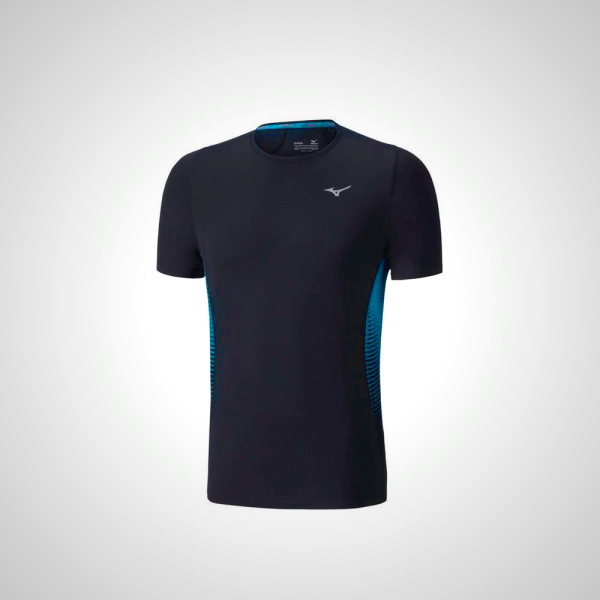 Black Mizuno AERO 4.0 Running Men's T-Shirt | 58230-ZEVI