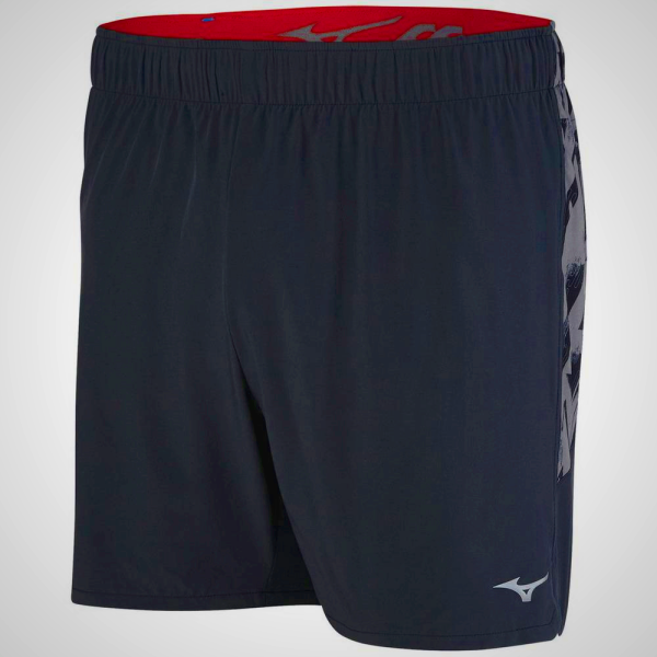 Black Mizuno Alpha 5.5" Running Men's Shorts | 75924-BZPQ