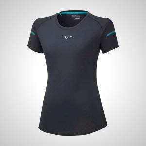 Black Mizuno Alpha Running Women's T-Shirt | 58173-DMXY