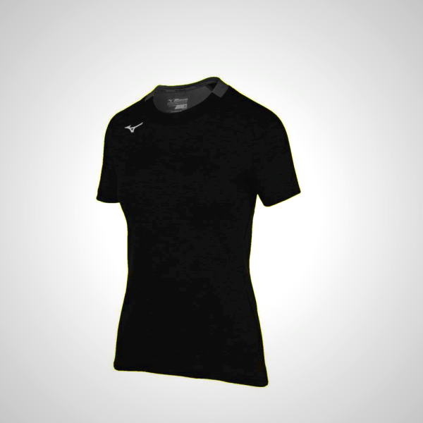 Black Mizuno Alpha Short Sleeve Women's T-Shirt | 32896-IPHJ