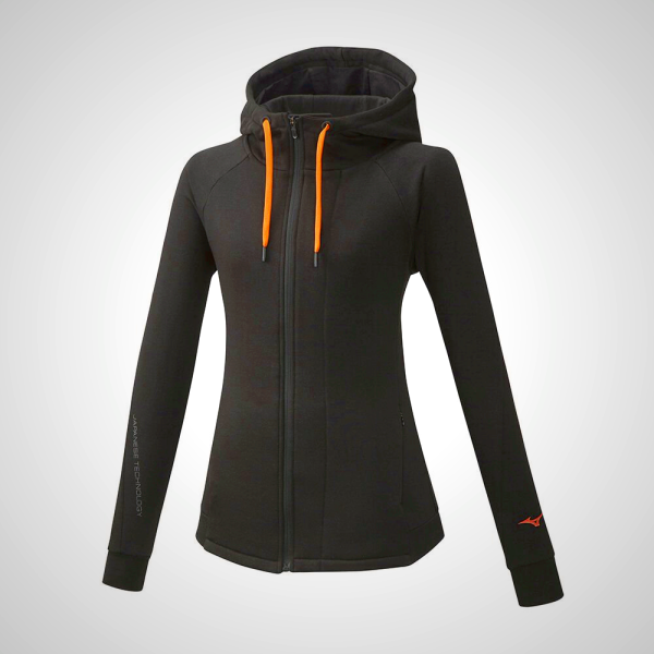 Black Mizuno Athletic Zip Women's Hoodie 47019-UZCK
