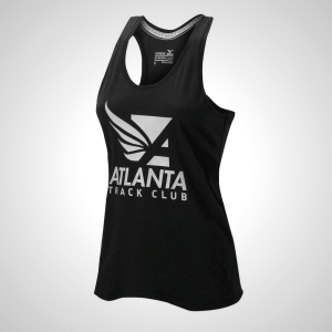 Black Mizuno Atlanta Track Club Sport Running Women's Tank Top | 98351-CVEU