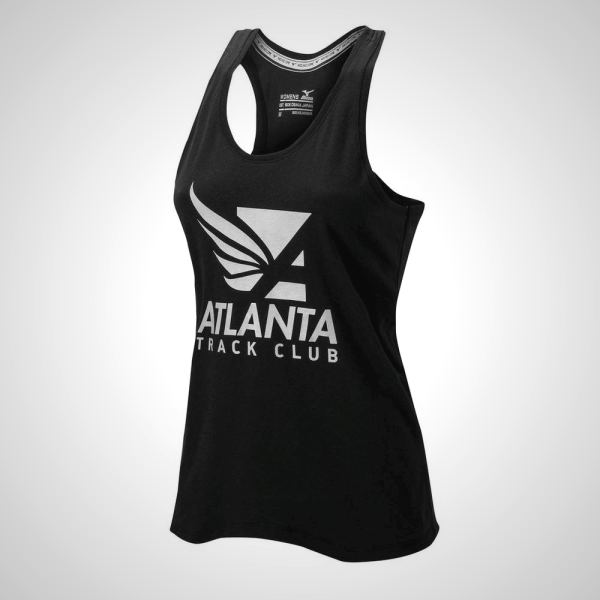 Black Mizuno Atlanta Track Club Sport Running Women's Tank Top | 98351-CVEU