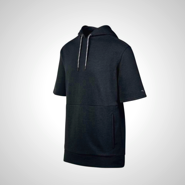 Black Mizuno Game Time Short Sleeve Men's Hoodie | 41256-SJVL