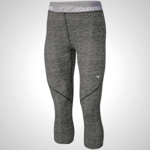 Black Mizuno Impulse Printed ¾ Running Women's Tights | 27384-SPTM