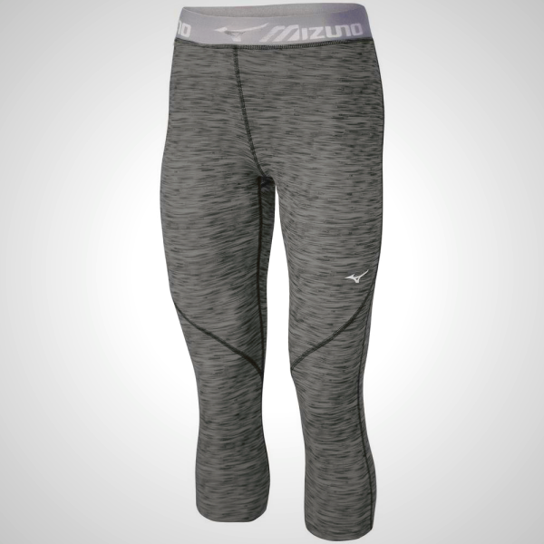 Black Mizuno Impulse Printed ¾ Running Women's Tights | 27384-SPTM