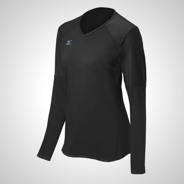 Black Mizuno Techno VI Long Sleeve Volleyball Jersey for Women | 20614-GIUQ